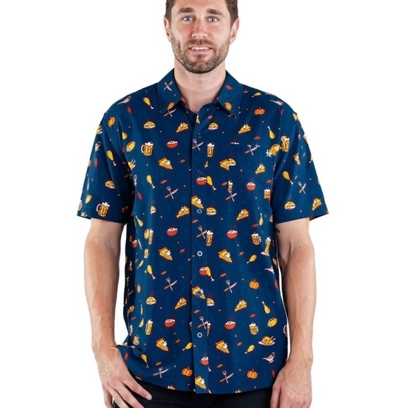 TipsyElves, Button Down Hawaiian Shirt w/ Holiday Motif, AWESOME! L - Picture 4 of 11